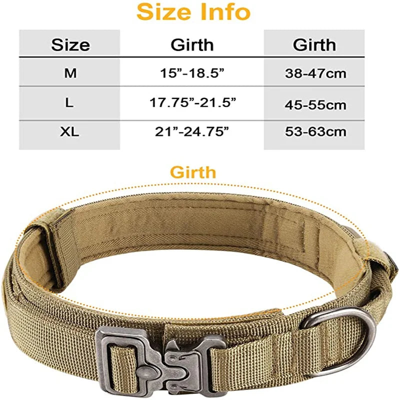 Dog Collar Durable Tactical Leash Set Adjustable Military Pet Collar Leash Medium Large Dog German Shepherd Training Accessories