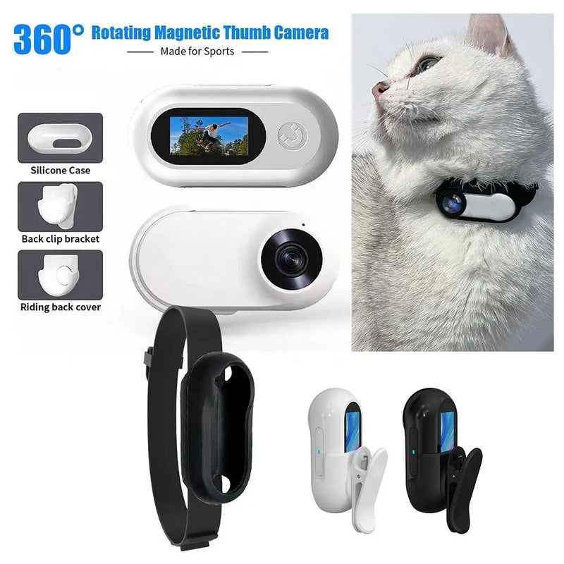 Câmera de Coleira Cat Collar Camera For Pet Cameras & Monitors With 170 Wide Angle Lens Mini Portable Stable Sport Action Body Camera With Video